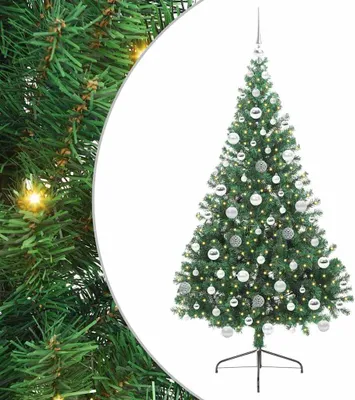 Image de vidaXL Arbre de Noël artificiel pré-éclairé vert 180 cm PVC