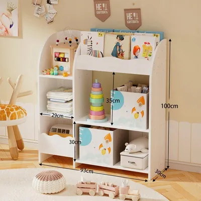 Produktbild von Regal für Bücher, Zeitungen, Spielzeugschrank, Standregal, Loft, geräumig