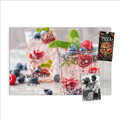 Produktbild von Magnettafel 60x40cm Pinnwand Whiteboard beschreibbar - Cocktail Beeren