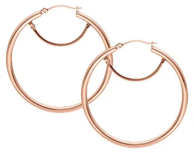 Produktbild von Wildcat Ohrringe - Basic Hoops with Hinge 45 MM - Roségold - Chirurgenstahl 316L - wasserfest, langlebig, hautverträglich, Roségold