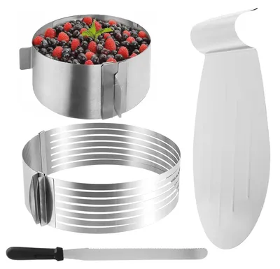 Tortenaccessoire-Set, 4-teilig, Edelstahl, verstellbar Ø16-30 cm