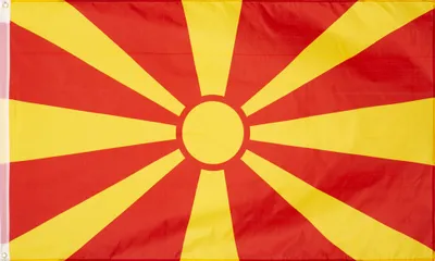 Produktbild von MUWO "Nations Together" | Nordmazedonien Flagge | 150×90 cm | Verstärktes Besatzband | Doppelt gesäumte Ränder | MW-61