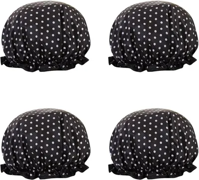 Imagen del producto de Juego de cubiertas para ducha, extra grandes, de doble capa, 4 unidades, ideales para cabello largo