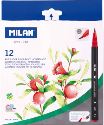 Produktbild von MILAN Pinselstifte Watercolour, 12 Farben