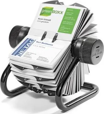 Produktbild von Visitenkarten-Rollkartei Visifix 400 Karten 195x135x165mm schwarz Packung mit 8 Stück
