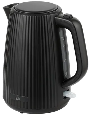 Produktbild von Elektrischer Wasserkocher, 1,7L, Schnellkochfunktion, 2200W, mit herausnehmbarem Kalkfilter, Abschaltautomatik, Schwarz