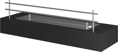 Zdjęcie produktu dla 60 cm, matowo-czarny, blatowy palnik na bioetanol ze stali nierdzewnej z grillem