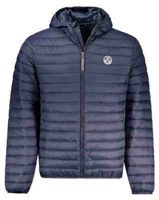 Produktbild von Herrenjacke Blau mit Kapuze, Knopftaschen & Reißverschluss