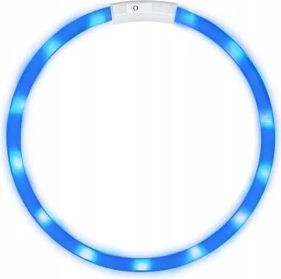 Obrázok produktu pre LED obojok pre psov modrý nastaviteľný univerzálnej veľkosti svietiaci USB