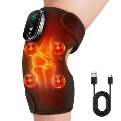 Produktbild von Kniemassagegerät, Massagegerät, Tragbares Massagegerät, Heizkissen für Knie Schulter Ellenbogen, mit 3 Vibrations- und Heizmodus