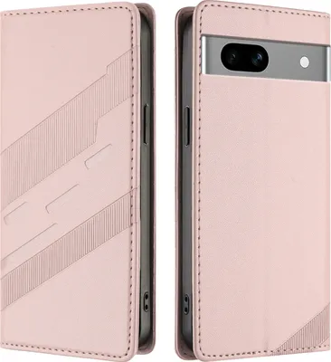 Produktbild von Hülle für Google Pixel 7A, Kunstleder Brieftaschen Handyhülle mit Kartenfach und Standfunktion Pink