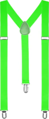 Produktbild von Hosenträger Herren Damen Hosen Träger Y Form Style Clips Schmal Neon Bunt Farbig neongrün