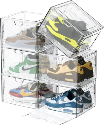 Produktbild von Schuhaufbewahrungssystem Transparente Stapelbare Schuhboxen für Sneakers und Trainer bis Größe 46