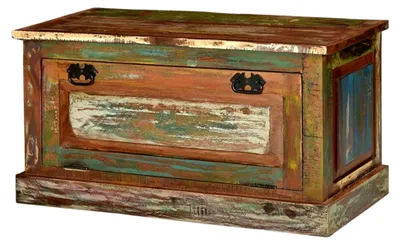 Produktbild von Schuhbank Schuhschrank Schuhregal Sitzbank Flurbank Schuhablage Truhenbank Schuhaufbewahrung Bank aus Altholz 85x40x45cm