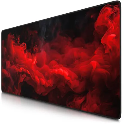 Imagen del producto de Alfombrilla para ratón Titanwolf Gaming XXL, 900 x 400 x 3 mm, base para escritorio, lavable, base antideslizante, velocidad y precisión, color humo rojo