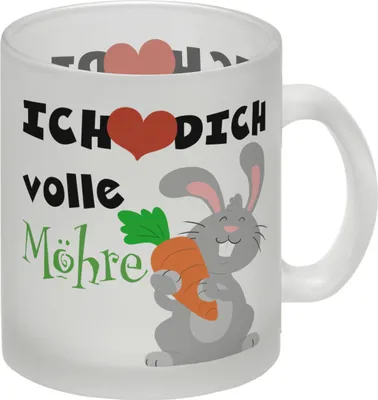 Produktbild von Ich liebe dich volle Möhre Glas Tasse