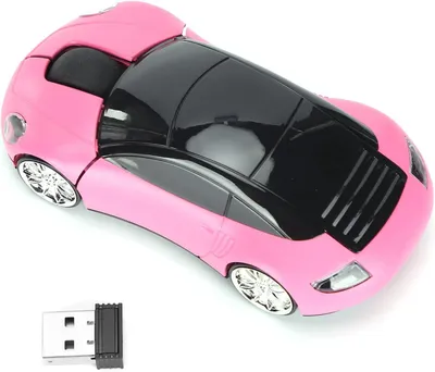 Produktbild von Kabellose 2,4-G-Maus, Niedliche Automaus mit USB-Empfänger, Optische Mäuse mit 1600 DPI für PC, Computer, Laptop, Tablet, mit LED-Licht