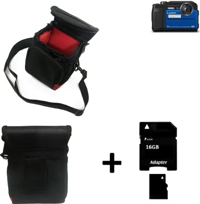 Produktbild von K-S-Trade Kameratasche Fototasche Umhängetasche Schutz Hülle kompatibel mit Panasonic Lumix DC-FT7 mit Zusatzfach und teilbaren Innenraum mit