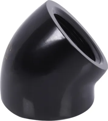 Produktbild von Alphacool 17592, Schlauchanschluss, Messing, Schwarz, 1/4", 45°, 21 mm