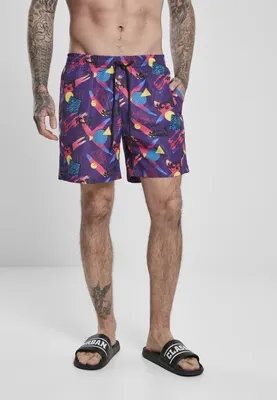 Produktbild von URBAN CLASSICS Pattern Swim Shorts miami aop miami aop 4XL