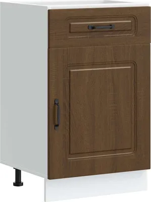 Image de vidaXL Élément bas de cuisine Kalmar brun imitation chêne Matériau dérivé du bois