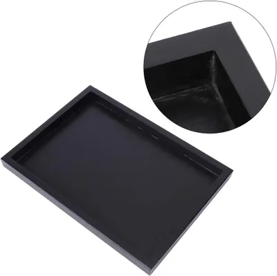 Productafbeelding van Nauwkeurig theeklembord, serveerplank van natuurlijk hout, met verhoogde randen, geschikt voor thuis, hotel en restaurant, afmetingen 25 x 18 x 2 cm, geschikt voor thee, koffie en gerechten