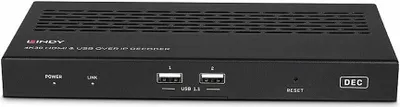 Productafbeelding van Lindy 38397 Lindy 4K30 HDMI & USB over IP decoder, ondersteunt multicast en videowalls