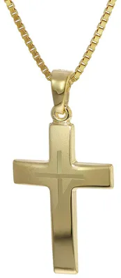 Immagine prodotto di Trendor, ciondolo a croce in oro 333, con catena in argento placcato oro, modello 35790-40
