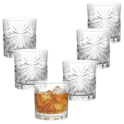 Zdjęcie produktu dla 6 szklanek do whisky 300 ml - Grube szkło, klasyczne, można myć w zmywarce, do whisky i drinków