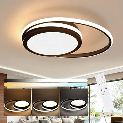 Produktbild von ZMH LED Deckenleuchte - Dimmbare Moderne Runde Küchenleuchte 56 W mit Sternenhimmel Design