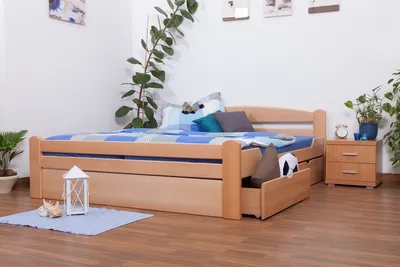 Produktbild von Bett 180 x 200 cm Buche massiv Natur