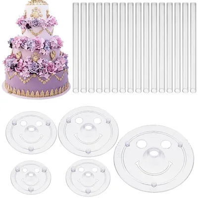 Tortenplatte-Set 5 Stück, Kunststoff, mehrstöckig, 9–26 cm