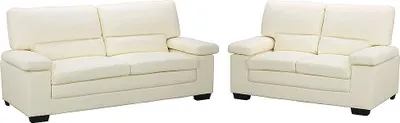 Produktbild von 3- und 2-sitziges Sofa aus elfenbeinfarbenem Büffelleder - MIMAS II