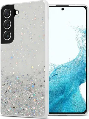 Produktbild von Cadorabo Hülle für Samsung Galaxy S22 Schutz Hülle in Transparent Handyhülle TPU Etui Glitter Cover Case Glitzer