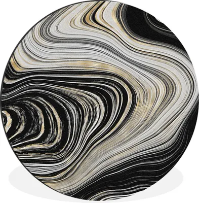 Produktbild von MuchoWow® Aluminium Wandkreis Achatstein - Marmor - Gold - Edelsteine Ø 90 cm Wanddeko Modern Wohnzimmer - Mauerkreis - Wandbilder - Runde Bild - Bild aus Aluminium - Schlafzimmer - Wohnzimmerdekoration - Wand Dekoration