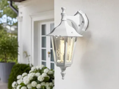 Produktbild von Konstsmide Firenze Down weiß lackiertes Aluminium, klares Glas 7231-250