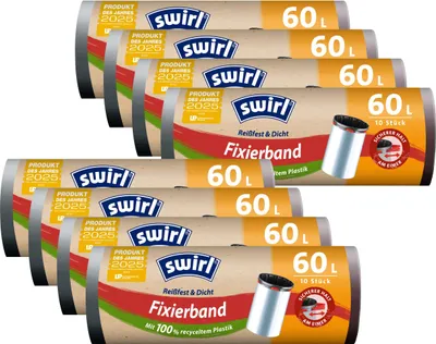 Produktbild von 8x Swirl Fixierband Müllbeutel 60L ( 10 stk./Rolle )