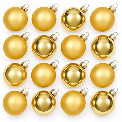 Produktbild von 18er Set Weihnachtskugeln Glas Christbaumkugeln Christbaumschmuck Kugeln Gold