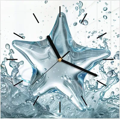 Produktbild von Wanduhr aus Glas mit Motiv Sternspritzer- 30 x 30 cm - inkl. Aufhängesystem