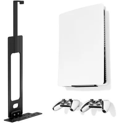 Obrázek produktu pro Nastavitelný držák na zeď pro konzoli PS5 se 2 držáky na ovladače - černý