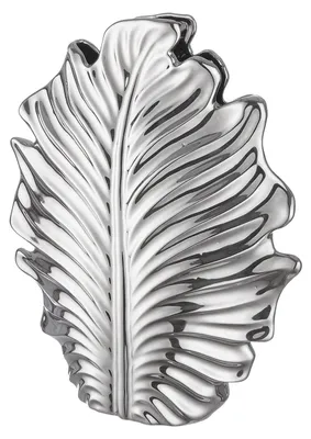 Produktbild von Gilde Vase, Blatt, "Monstera", Keramik, silberfarben, VE 2, L. 9.5 cm, B. 30.5 cm, H. 37.5 cm 47484 4063387474846