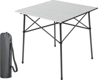 Obrázok produktu pre Kompaktný hliníkový stôl pre 4 osoby, strieborný, skladací