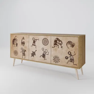 Immagine prodotto di Spacerebels cassettiera a 3 ante - credenza cassettiera - credenza alta - mobile armadio - soggiorno camera da letto - 57,5×164,5×42 (HxLxP)