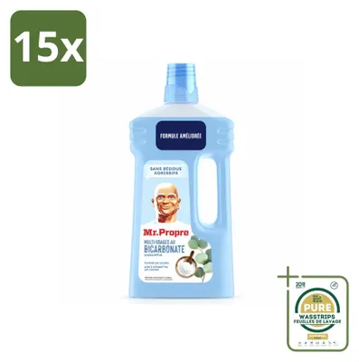Produktbild von 15 x Mr. Propre Allesreiniger - Bicarbonat & Eukalyptus - 1000 ml - Vorratspackung - 15 Stücke
