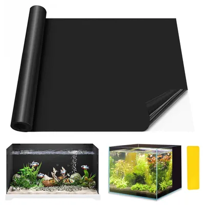 Aquariumhintergrund 40x300 cm, statisch haftende PVC-Folie, schwarz