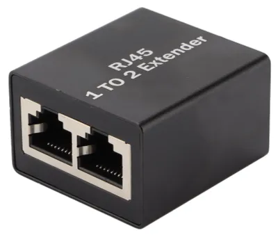 Zdjęcie produktu dla Rozgałęźnik Ethernet, złącze sieciowe RJ45, adapter, przedłużacz gniazdka, rozgałęźnik, jeden na dwa