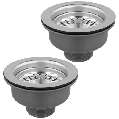 Image de Lot de 2 filtres de vidange en acier inoxydable pour cuisine