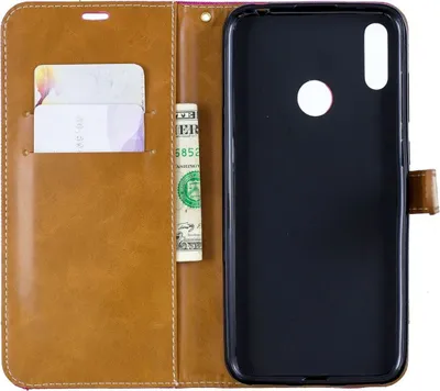 Produktbild von Huawei Y7 2019 Handy Hülle Schutz-Tasche Case Cover Kartenfach Etui Wallet Pink