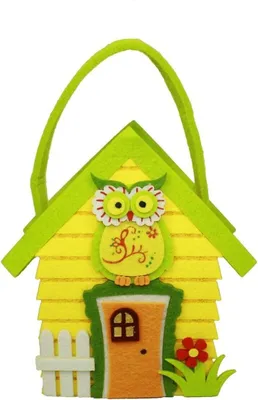 Produktbild von HAAC 2er Deko Filzkorb Ostern Osterkorb Osternest Haus mit Henkel 20 cm x 19 cm