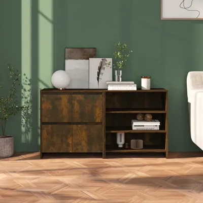 Produktbild von vidaXL 2-tlg. Sideboard Räuchereiche Holzwerkstoff